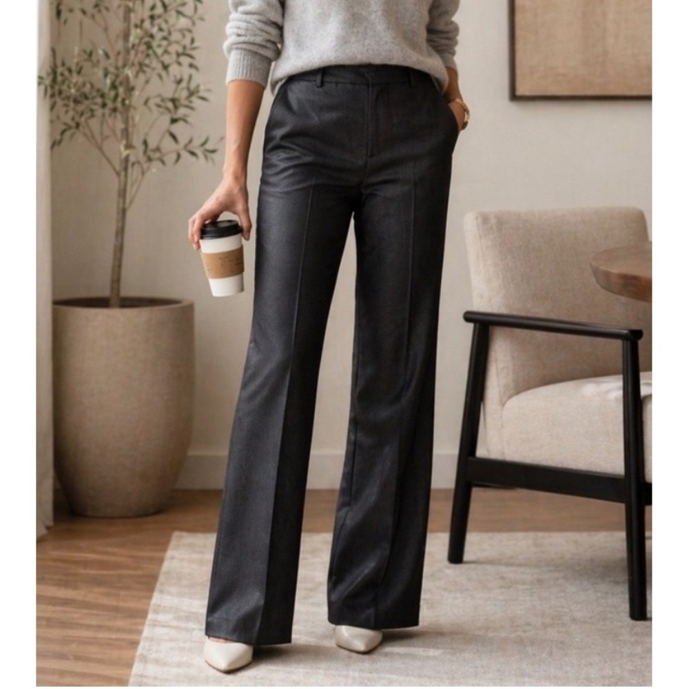 Antonio Melani Grey Metallic Wide Leg Career Dress Pants Trousers Womens 12 EUC